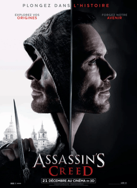 Poster assassin's creed, anciens élèves d'Objectif 3D au générique du jeu vidéo Ubisoft, école design graphique Montpellier.