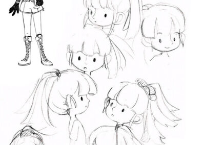 Vue sur le concept art d'une petite fille réalisé par les étudiants d'Objectif 3D, Prépa Art Montpellier & Angoulême.