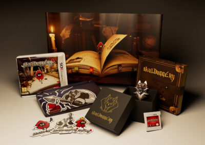 Vue sur le pack collector du jeu Skul, réalisé par des étudiants d'Objectif 3D, Prépa Art Montpellier & Angoulême.